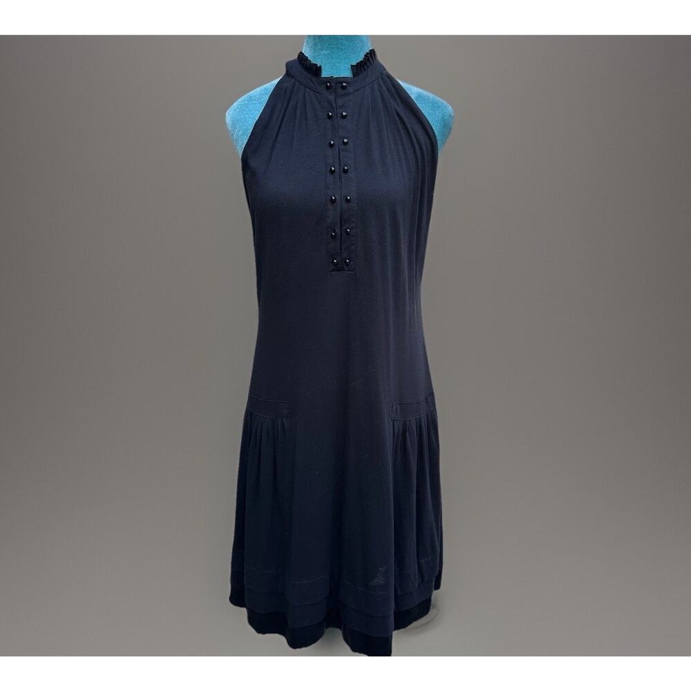 Cynthia Steffe Dress Women M Sleeveless drop waist lined Black tiers